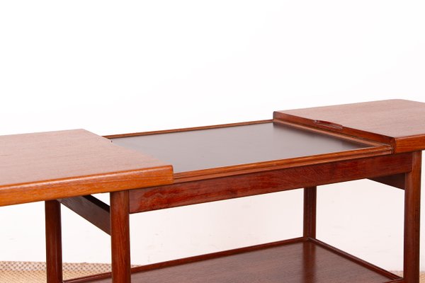Danish Extendable Two-Tier Teak Serving Cart by Kurt Østervig for