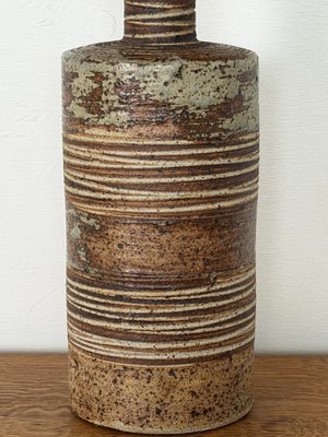 Table Lamp in Partially Glazed Stoneware by Tue Poulsen, Denmark
