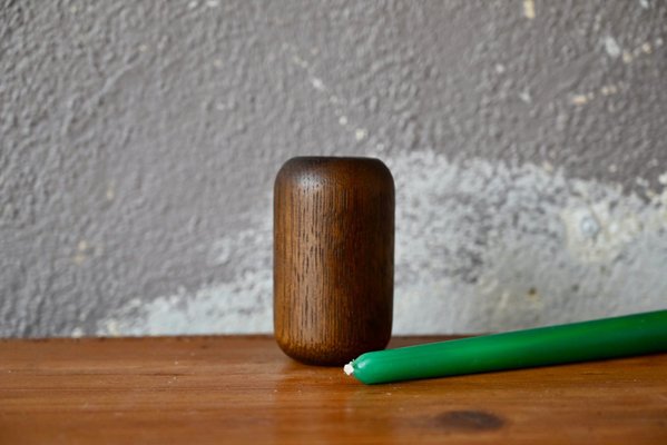 Skandinavischer Kerzenhalter aus Teak und Messing, 1960er