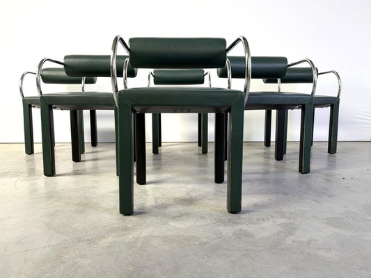 【廃盤】②希少品 B&B Italia Arcadia Chair 本革 黒 Arcadia Dining Chairs attributed to Paolo Piva for B&B Italia