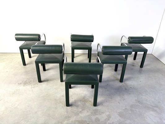 【廃盤】②希少品 B&B Italia Arcadia Chair 本革 黒 Arcadia Dining Chairs attributed to Paolo Piva for B&B Italia