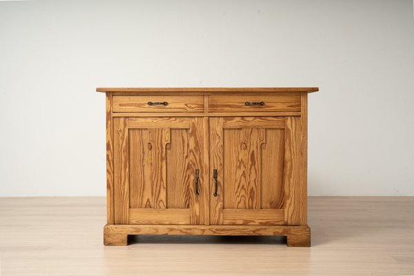 Antiker deutscher Jugendstil Schrank aus Kiefernholz mit zwei Schubladen, 1910