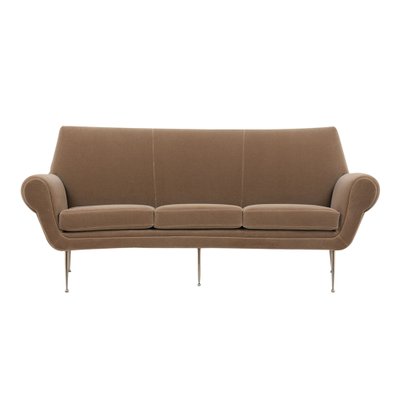 Italian Modern 3 Seater Curved Sofa 1960s