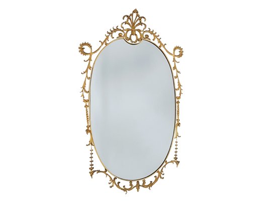 Large Baroque Style Brass Wall Mirror 1960s For At Pamono Large Baroque Style Brass Wall Mirror