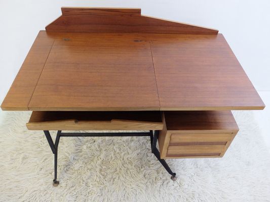 Mid Century Small Italian Writing Desk With Drawers For Sale At Pamono