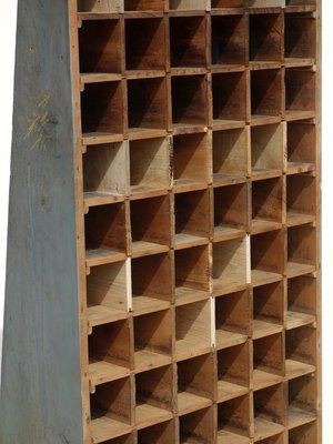 Industrial Wooden Shelving Unit 1940s, Real Wood Shelving Units