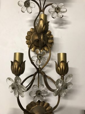 Applique murale éventail style Art Déco pâte de verre, années 60