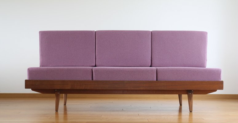 Vintage Solid Wood And Veneered Walnut Sofabed By František Jirák 1960s Vintage Solid Wood And Veneered Walnut Sofabed By František Jirák 1960s