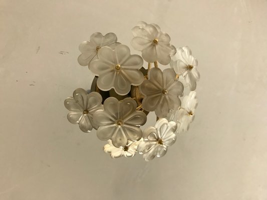 Vintage Italian Glass Flowers Flush Mount Ceiling Lamp For Sale At Pamono