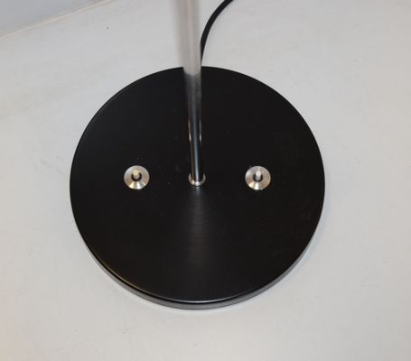 Italian Floor Lamp In Chromed Steel With 2 Lacquered Bulbs 1950s