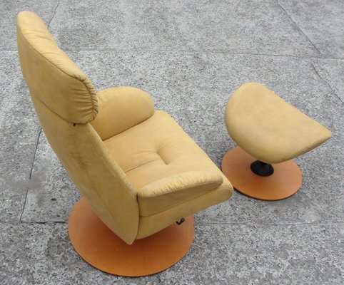 Norwegian Lounge Chair Ottoman From, Yellow Leather Chair With Ottoman