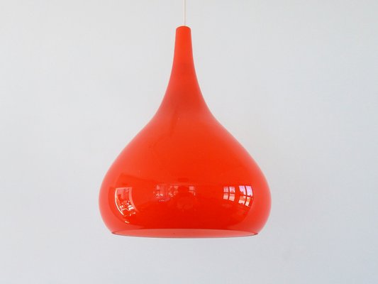 Vintage Danish Orange Glass Pendant Lamp