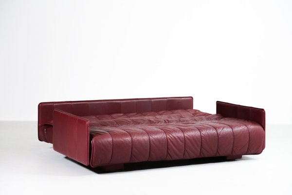 Swiss Leather Sofa Bed de Sede, 1970s for sale at Pamono