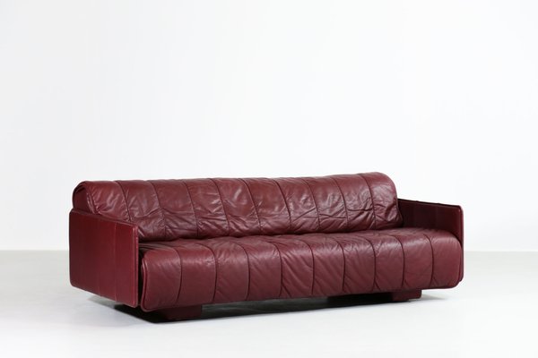 Swiss Leather Sofa Bed From De Sede, Brown Leather Couch Bed