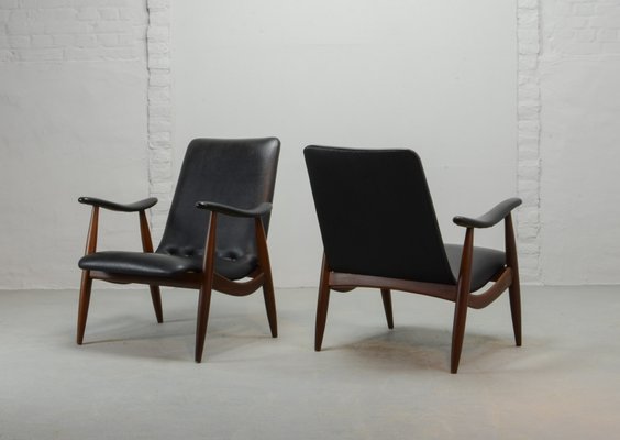 Poltrone di Louis van Teeffelen per WéBé, anni '60, set di 2 Poltrone di Louis van Teeffelen per WéBé, anni '60, set di 2