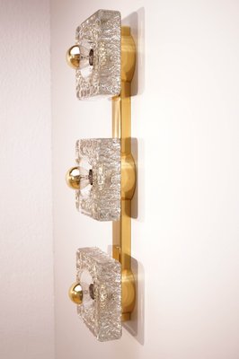 Vintage Messing Glas Wandlampe Von Hillebrand Lighting 1960er