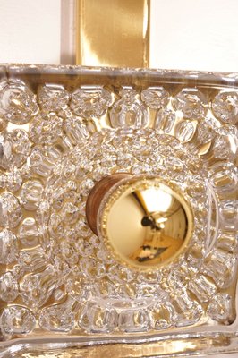 Vintage Messing Glas Wandlampe Von Hillebrand Lighting 1960er