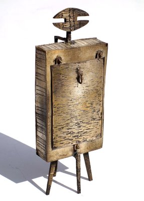 Horloge de Table avec Figure en M tal par Lorenzo Burchiellaro