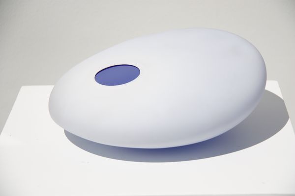 White Blue Glass Vase By Jeff Zimmerman 1995 For Sale At Pamono