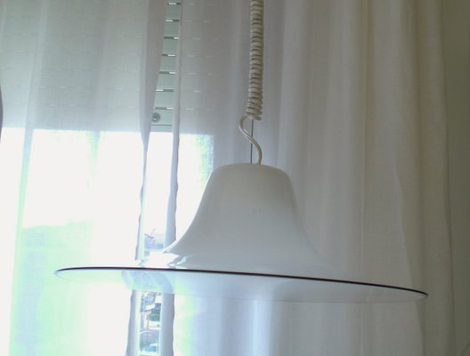 Vintage Italian Murano Glass Ceiling Lamp From Leucos For Sale At