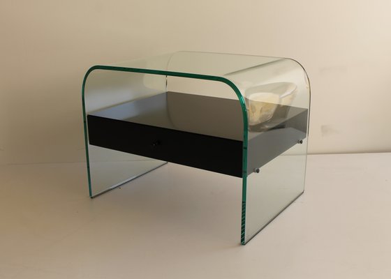 Comodini in vetro curvo di Fiam Italia, anni \'80 in vendita su Pamono Comodini in vetro curvo di Fiam Italia, anni \'80 in vendita su Pamono