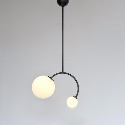 Geometric Glass Pendant Light black geometric pendant lamp with globe shades in 2 sizes from balance lamp 1