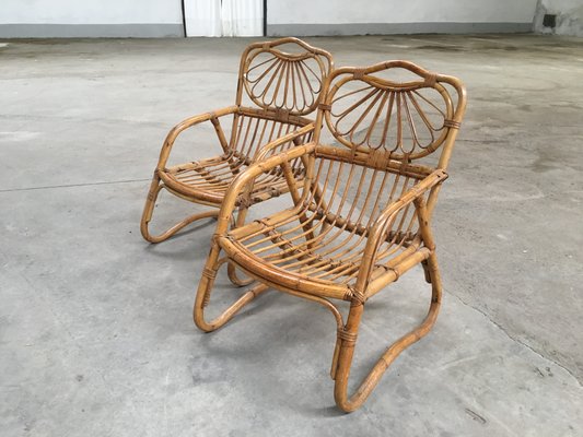 Italienische Sessel aus Bambus, 1960er bei Pamono kaufen