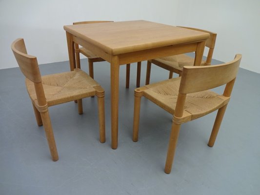 Danische Esszimmer Set Aus Eiche Papierschnur Dining Set 1960er Bei Pamono Kaufen