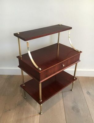 Small Gany And Brass Shelving Unit With A Drawer 1940s For Small Gany And Brass Shelving Unit With A Drawer 1940s 7