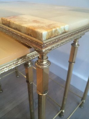 Onyx Metal Nesting Tables 1940s Set of 3 for sale at Pamono