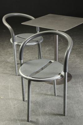 Vintage Metal Table 2 Chairs By Niels Gammelgaard Lars Mathiesen Vintage Metal Table 2 Chairs By Niels Gammelgaard Lars Mathiesen