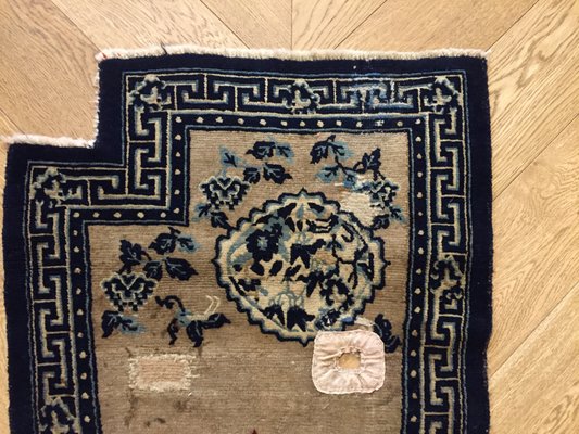 Antique Tibetan Hand-Knotted Saddle Rug with Tang & Song