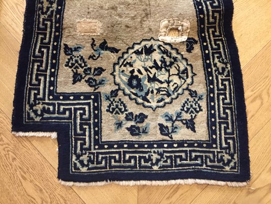 Antique Tibetan Hand-Knotted Saddle Rug with Tang & Song