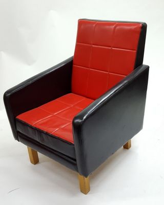 sessel rot, ungarischer sessel aus kunstleder in schwarz & rot, 1960er bei, Design ideen
