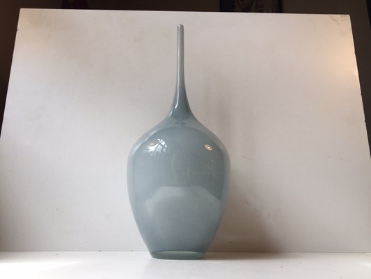 Vintage Scandinavian Long Neck Glass Vase, 1960s for sale at