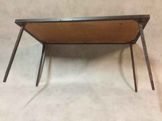 French Red Ceramic And Wrought Iron Coffee Table 1950s For Sale At Pamono