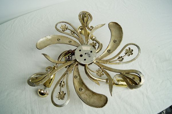 Blumen Wandlampe Aus Messing Eisen Von Hans Moller 1970er Bei