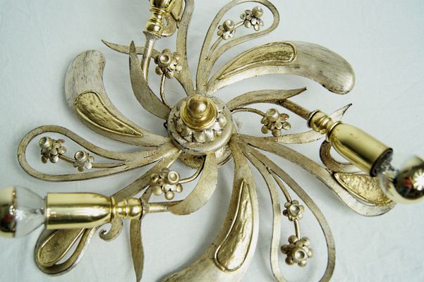 Blumen Wandlampe Aus Messing Eisen Von Hans Moller 1970er Bei