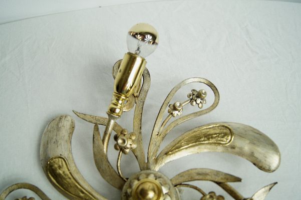 Blumen Wandlampe Aus Messing Eisen Von Hans Moller 1970er Bei