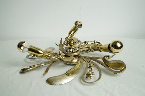 Blumen Wandlampe Aus Messing Eisen Von Hans Moller 1970er Bei