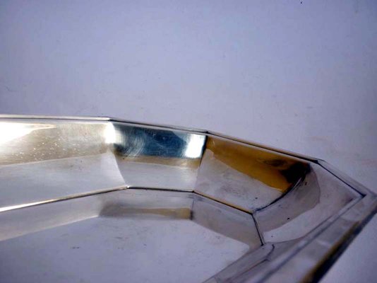 French Silver Tray from Christofle Fleuron, 1950s for sale at Pamono