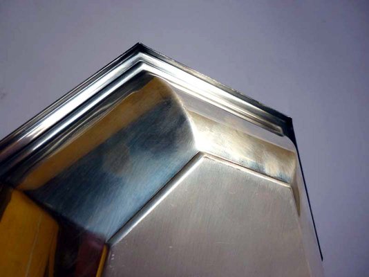 French Silver Tray from Christofle Fleuron, 1950s for sale at Pamono