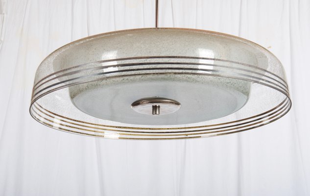 Mid century glass pendant best sale light