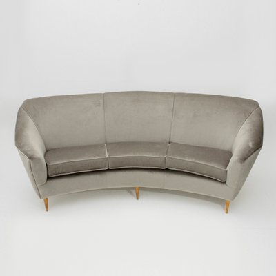 Italian 3 Seater Grey Velvet Sofa 1950s For At Pamono Italian 3 Seater Grey Velvet Sofa 1950s 1