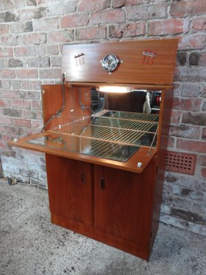 Bar Cabinet With Mirror Glass Shelf Light For Sale At Pamono