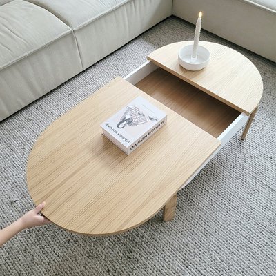 Großer Batea Couchtisch in Eiche-Weiß von Daniel García Sánchez für WOODENDOT bei Pamono kaufen