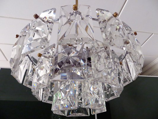 Crystal Glass Prism Chandelier from Kinkeldey, 1960s Crystal Glass Prism Chandelier from Kinkeldey, 1960s