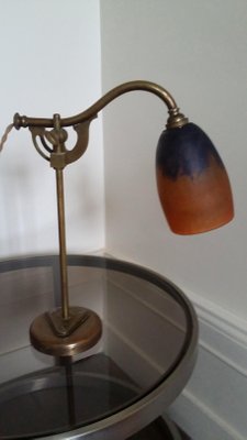 Antique Art Nouveau Glass Bronze Desk Lamp From Daum Nancy For