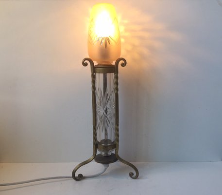 Vintage French Crystal Brass Table, Vintage French Crystal Table Lamps For Living Room
