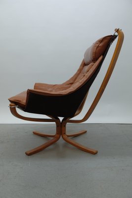 Falcon Chair and Ottoman by Sigurd Ressell for Vatne Møbler, 1970s Falcon Chair and Ottoman by Sigurd Ressell for Vatne Møbler, 1970s